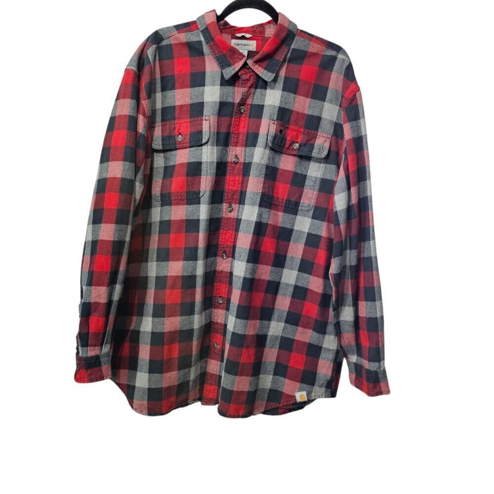 Carhartt Loose Fit Heavyweight Flannel Long-Sleeve Cotton Plaid Shirt